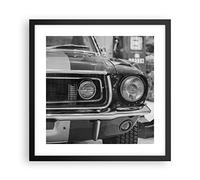 Affiche Decoration Murale Ford Mustang Mach Moderne Poster Cadre Noir 40x40cm Deco Affiches Murales Tableau Decoration Salon Chambre Cuisine Wall Art Design Decor P2BAC40x40-4619