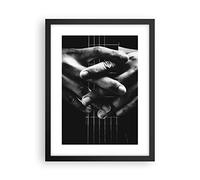 Affiche Decoration Murale Guitare Musicien Musique Moderne Poster Cadre Noir 30x40cm Deco Affiches Murales Tableau Decoration Salon Chambre Cuisine Wall Art Design Decor P2BPA30x40-4960