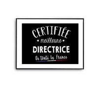 Affiche Décoration murale intérieur certifiée Meilleure Directrice | Idée Cadeau illustation chambre salon - Poster, Art, Sans cadre | Imprimé en France Format A3