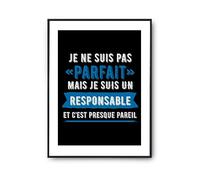 Affiche Décoration murale intérieur Responsable parfait Homme | Idée Cadeau illustation chambre salon - Poster, Art, Sans cadre | Imprimé en France Format A4