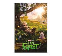 Affiche Décoration Murale - Marvel - I Am Groot - 91,5x61 cm - Papier Brillant - Thème Cinéma
