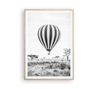 Affiche Decoration Murale Moderne Poster Cadre Chêne Clair 70x100cm Ballon Noir Et Blanc Vol Deco Affiches Murales Wall Art Design Tableau Decoration Salon Chambre Cuisine Decor P2NPA70x100-6217
