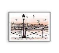 Affiche Decoration Murale Moderne Poster Cadre Noir 100x70cm France pigeon graphiques illustration Deco Affiches Murales Wall Art Design Tableau Decoration Salon Chambre Cuisine P2BAA100x70-3176