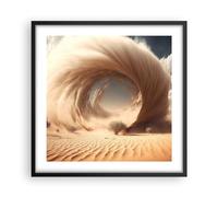 Affiche Decoration Murale Moderne Poster Cadre Noir 50x50cm Sable Désert Une Tempête De Sable Deco Affiches Murales Wall Art Design Tableau Decoration Salon Chambre Cuisine Decor P2BAC50x50-5710