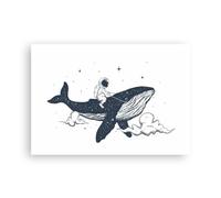 Affiche Decoration Murale Moderne Poster sans Cadre 100x70cm Baleine Astronaute Imagination Deco Affiches Murales Wall Art Design Tableau Decoration Salon Chambre Cuisine Decor P2XAA100x70-5326
