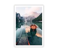Affiche Decoration Murale Moderne Poster sans Cadre 70x100cm Lac Montagne Vallée Deco Affiches Murales Wall Art Design Tableau Decoration Salon Chambre Cuisine Decor P2XPA70x100-5176
