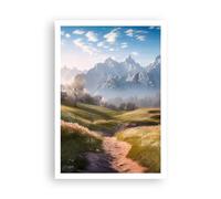 Affiche Decoration Murale Moderne Poster sans Cadre 70x100cm Paysage De Montagne Chemin Alpes Deco Affiches Murales Wall Art Design Tableau Decoration Salon Chambre Cuisine Decor P2XPA70x100-5404