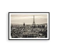 Affiche Decoration Murale Paris ville maison Moderne Poster Cadre Noir 91x61cm Deco Affiches Murales Tableau Decoration Salon Chambre Cuisine Wall Art Design Decor P2BAA91x61-3615