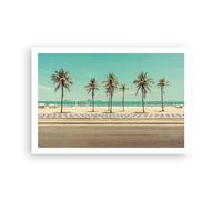 Affiche Decoration Murale Plage Palmiers Rio De Janeiro Moderne Poster sans Cadre 91x61cm Deco Affiches Murales Tableau Decoration Salon Chambre Cuisine Wall Art Design Decor P2XAA91x61-5375