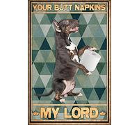 Affiche décorative en métal avec inscription « Bull Terrier Your Butt Towels » - 20,3 x 30,5 cm