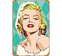 Affiche décorative en métal Marilyn Monroe avec Cheveux blonds - 20,3 x 30,5 cm - Style rétro - pour la Maison, la Cuisine, la Salle de Bain, la Ferme, Le Jardin, Le Garage - Citations inspirantes