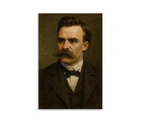 Affiche décorative Friedrich Nietzsche sur toile murale lumineuse et belle, adaptée pour le bureau, la chambre à coucher, la peinture décorative pour créer la bonne atmosphère. Style sans cadre 50 x