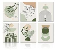 Affiche Décorative Murale Boho Vert Sauge Affiche Murale Géométrique Abstraite Minimaliste pour Chambre à Coucher Salon TABLEAU