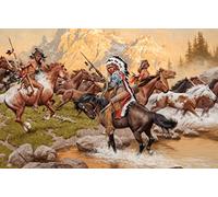 Affiche décorative murale rétro en métal avec inscription « Native American Indians On Horseback » - Cadeau pour amérindiens amérindiens - 20,3 x 30,5 cm