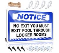 Affiche décorative « Notice No Exit You Must Exit Pool Through Locker Rooms » - Décoration pour salle de t salon - 30 x 40 cm
