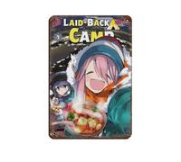 Affiche décorative vintage en métal avec dessin animé japonais Laid-Back Camp 2 - 20 x 30 cm