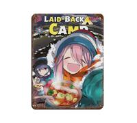 Affiche décorative vintage en métal avec dessin animé japonais Laid-Back Camp 2 - 30 x 40 cm