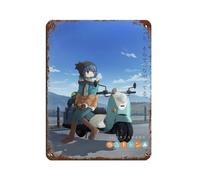 Affiche décorative vintage en métal style japonais Laid-Back Camp 8 pour pub, club, café, bar, maison, 30 x 40 cm