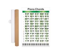 Affiche des accords de clavier - feuille de musique pliable, carte de guidage théorique | Diagramme d'échelle de piano, tableau de pratique débutant, aide visuelle pour les compositeurs, professeurs d