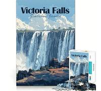 Affiche des Chutes Victoria,Puzzle de 1000 pièces pour Adolescents,Jeu de Concentration mentale,découpe de précision,Bords Lisses, pour Les fêtes (50x75cm)