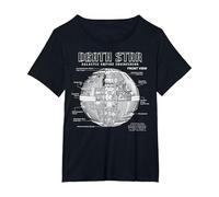 Affiche des schémas de l'étoile de la Mort de Star Wars T-Shirt, Femme Grandes Tailles, Noir, 5X