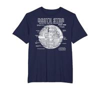 Affiche des schémas de l'étoile de la Mort de Star Wars T-Shirt, Homme Grandes Tailles, Bleu Marine, 5X Tall
