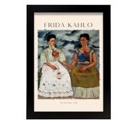 Affiche Deux fridesTableaux décoratifs pour votre salon, chambre à coucher, foyer. Impressions d'art mural. Impressions murales esthétiques inspirées de Frida Kahlo A4 avec des cadres de bois léger