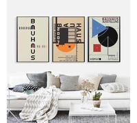 Affiche D'Exposition Bauhaus, Impression Vintage Bauhaus, Peinture Sur Toile Colorée, Modernisme, Minimaliste, Décoration Murale Pour La Maison 21X30Cmx3Pcs Sans Cadre