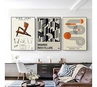 Affiche D'Exposition Bauhaus Minimalisme Moderne Noir Et Blanc Art Rétro Bauhaus Design Imprime Art Décoration Murale Photos 20"X28"X3Pcs Sans Cadre
