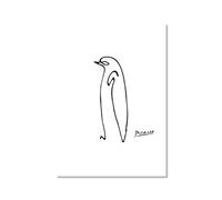Affiche d'exposition Picasso vintage en noir et blanc avec dessin d'animaux Picasso Animal Line Art Croquis Art mural Images Décoration d'intérieur (SKU12,50,8 x 71,1 cm = (50 x 70 cm), sans cadre)