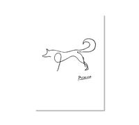 Affiche d'exposition Picasso vintage en noir et blanc avec dessin d'animaux Picasso Animal Line Art Croquis Art mural Images Décoration d'intérieur (SKU16, 20,3 x 30,5 cm = (20 x 30 cm), sans cadre)