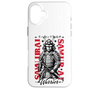 Affiche d'histoire martiale à l'encre audacieuse de Samurai Warrior Coque pour iPhone 16 Plus