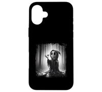 Affiche d'horreur visage effrayant Halloween fantôme en forme de cœur doigt Coque pour iPhone 16 Plus