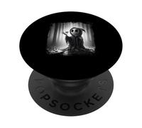 Affiche d'horreur visage effrayant Halloween fantôme en forme de cœur doigt PopSockets PopGrip Adhésif