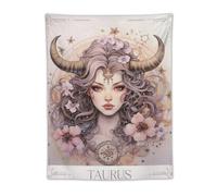 Affiche d'illustration des douze constellations Taureau Cool Tapisserie Art Prints Peinture murale Oeuvres d'art Tapisserie à suspendre Photo Cadeau Chambre Décoration d'intérieur 76,2 x 101,6 cm