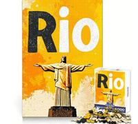 Affiche du Christ Rédempteur de Rio de Janeiro, Puzzle de 1000 pièces pour Adultes, stimule la mémoire, soulage l'anxiété, Bords précis, Surprise de Noël (38x26cm)