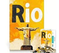 Affiche du Christ Rédempteur de Rio de Janeiro, Puzzle de 1000 pièces pour Adultes, stimule la mémoire, soulage l'anxiété, Bords précis, Surprise de Noël (38x26cm)