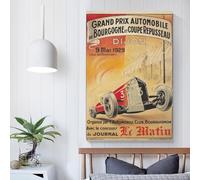 Affiche du Grand Prix de Bourgogne de Dijon, 9 mai 1929, art mural, peinture, toile, décoration de chambre, cadeaux pour enfants, 40 x 60 cm