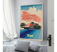 Affiche du Grand Prix de Monaco du 22 mai 1977, art mural, peinture, impression sur toile, décoration de chambre, cadeaux pour enfants, 30 x 45 cm