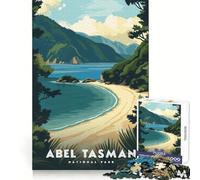 Affiche du Parc National ABEL Tasman, Puzzle de 1000 pièces, pour stimuler l'esprit, apaiser l'âme et se divertir Bords Lisses, Cadeau attentionné (38x52cm)