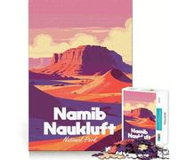 Affiche du Parc National de Namib-Naukluft, Puzzle de 1000 pièces pour Adultes, Jeu de logique Fine, Amusant et Silencieux, Bords Nets, Cadeau mémorable (50x75cm)