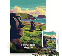 Affiche du Parc National Rapa NUI au Chili,Puzzle de 1000 pièces pour Adolescents,entraînement de la mémoire,Loisirs paisibles,découpe Impeccable,Joli Cadeau (50x75cm)