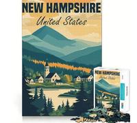 Affiche du Paysage du New Hampshire, Puzzle de 1000 pièces pour Adultes et Adolescents, Jeu de réflexion, Jouet Amusant à Partager, découpe soignée, Cadeau Exceptionnel (38x52cm)