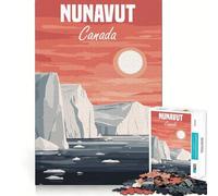 Affiche du Paysage du Nunavut (Canada) Puzzle de 1000 pièces pour Adolescents Jeu de réflexion Jouet à Partager Découpe Nette (38x52cm)