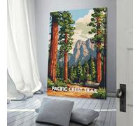 Affiche du paysage du Pacific Crest Trail personnalisable sur toile, décoration pour la maison, le bureau, le salon ou la chambre, idée cadeau d'anniversaire pour femme, 60 x 90 cm (24 x 36 pouces)