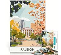 Affiche du Paysage Urbain de Raleigh, Puzzle de 1000 pièces pour Adolescents, stimule la mémoire, se détend en Douceur, découpe de qualité supérieure, Surprise d'anniversaire (50x75cm)