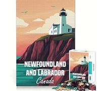 Affiche du Phare de Terre-Neuve-et-Labrador, Puzzle de 1000 pièces pour Adultes, Cadeau pour améliorer la mémoire, Calme et aération, Bords Nets, Cadeau Artistique (38x26cm)