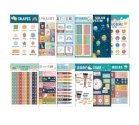 Affiche Éducative - Tableaux Scolaires Pédagogiques,Lettres Chiffres 12 Tableaux Temps Maison Jeux Fille Garçon Voyage École
