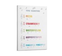 Affiche éducative Time Signature Learn Theory Music Note 30 x 45 cm
