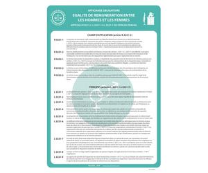 Affiche - Égalité de rémunération H/F - Papier plastifié